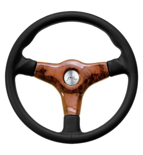 Volante universale Luisi Giba 3 Prestige 355mm in pelle e radica