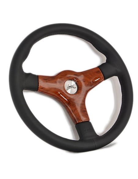 Volante universale Luisi Giba 3 Prestige 355mm in pelle e radica