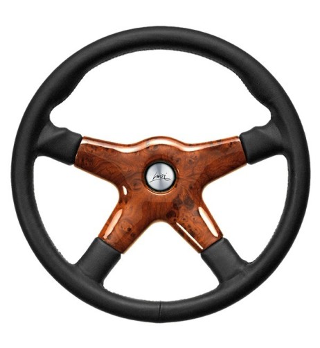 Volante universale Luisi Giba 4 Prestige 365mm in pelle e radica