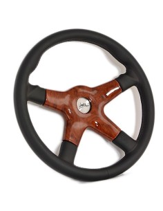 Volante universale Luisi Giba 4 Prestige 365mm in pelle e radica 2