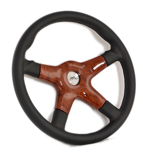 Volante universale Luisi Giba 4 Prestige 365mm in pelle e radica
