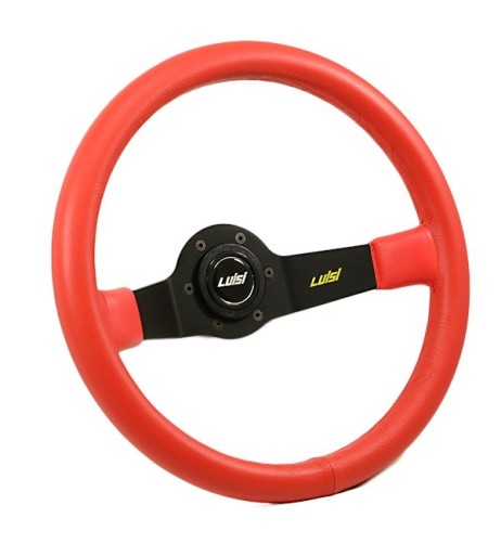 Volante universale Luisi Jet 350mm in pelle rossa