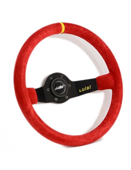 Volante universale Luisi Jet Corsa 350mm in camoscio rosso