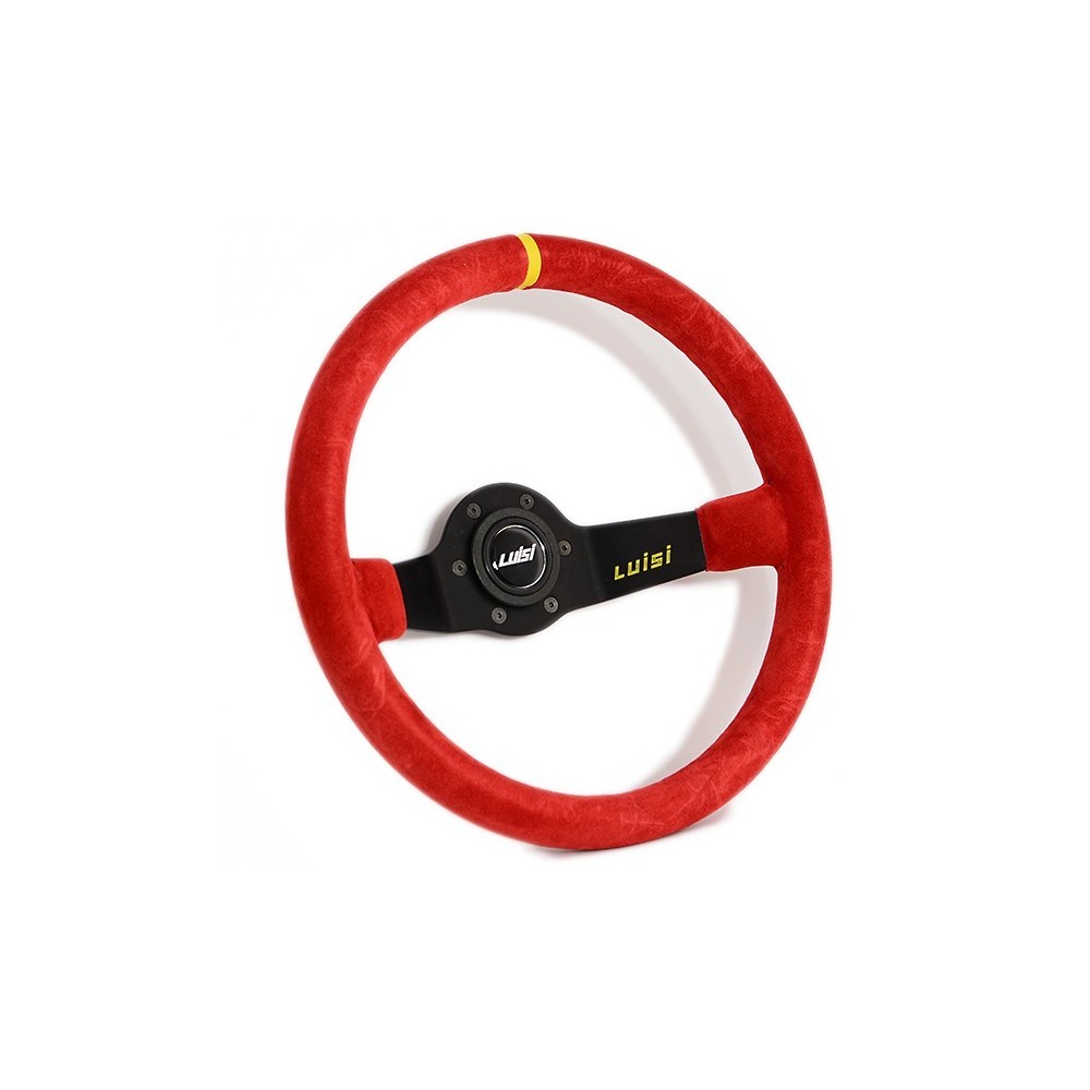 Volante universale Luisi Jet Corsa 350mm in camoscio rosso