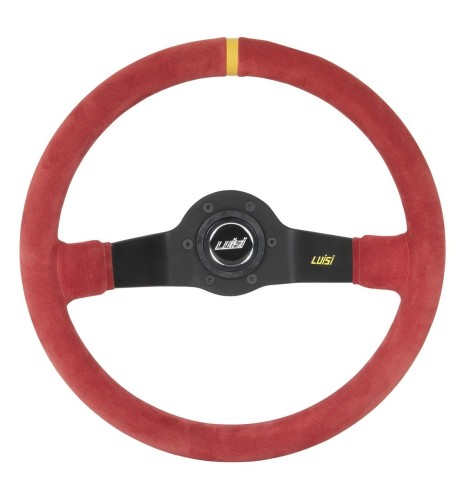 Volante universale Luisi Jet Corsa 350mm in camoscio rosso