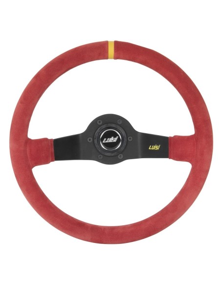 Volante universale Luisi Jet Corsa 350mm in camoscio rosso