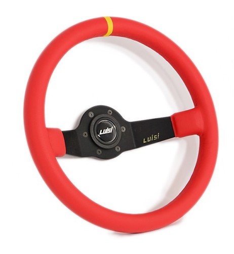 Volante universale Luisi Jet Corsa 350mm in pelle rossa