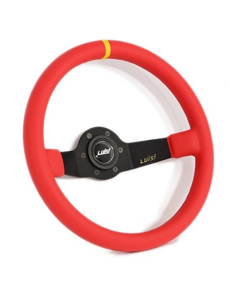 Volante universale Luisi Jet Corsa 350mm in pelle rossa
