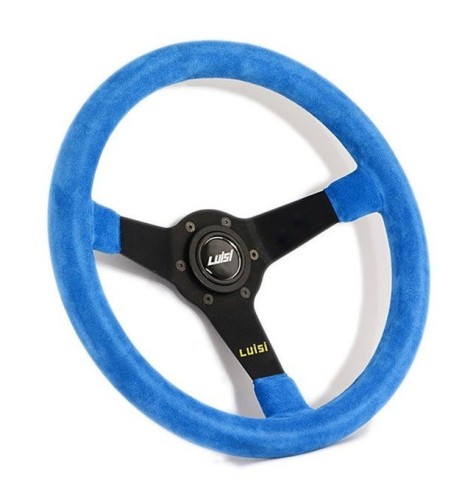 Volante universale Luisi Mirage 350mm in camoscio celeste