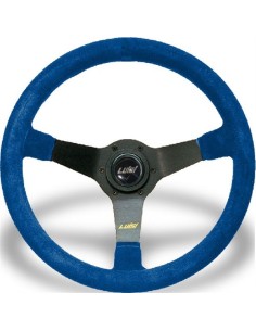 Volante universale Luisi Mirage 350mm in camoscio celeste 2