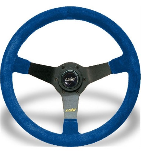 Volante universale Luisi Mirage 350mm in camoscio celeste