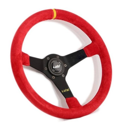 Volante universale Luisi Mirage Corsa 350mm in camoscio rosso