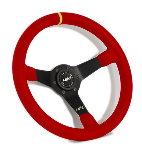Volante universale Luisi Mirage Corsa 350mm in pelle rossa