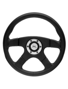 Volante universale Luisi Vincent 365mm in poliuretano nero e argento 2