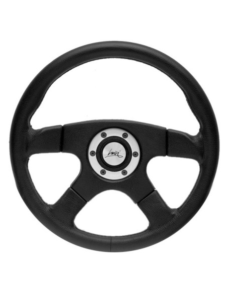 Volante universale Luisi Vincent 365mm in poliuretano nero e argento
