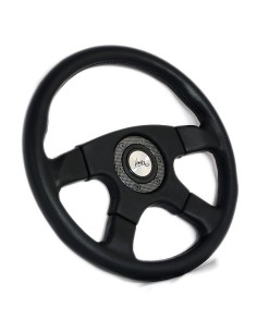 Volante universale Luisi Vincent 365mm in poliuretano nero e carbon look