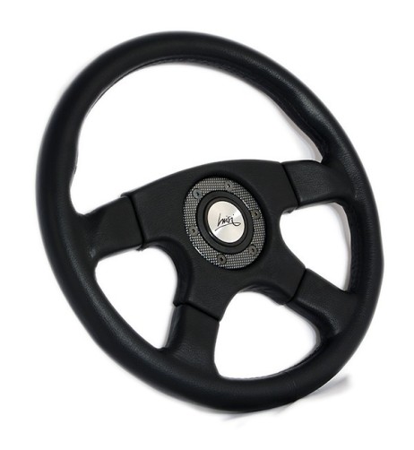 Volante universale Luisi Vincent 365mm in poliuretano nero e carbon look