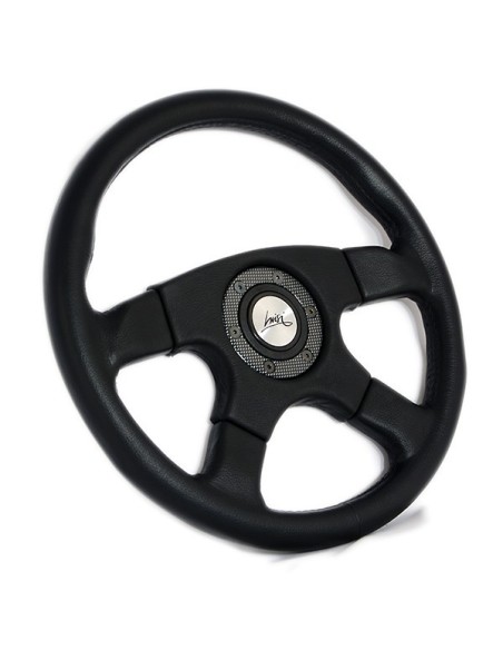 Volante universale Luisi Vincent 365mm in poliuretano nero e carbon look