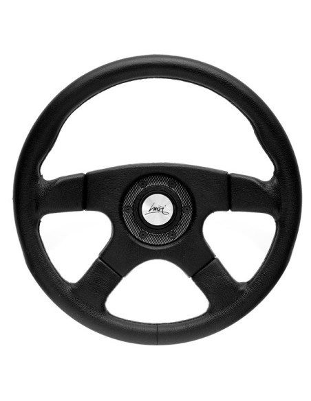Volante universale Luisi Vincent 365mm in poliuretano nero e carbon look