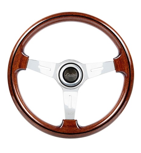 Volante universale vintage Luisi Mugello Classico II 370mm in mogano