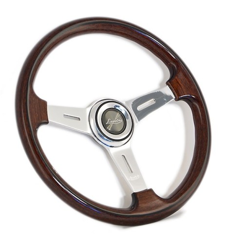 Volante universale vintage Luisi Mugello Classico II 370mm in mogano