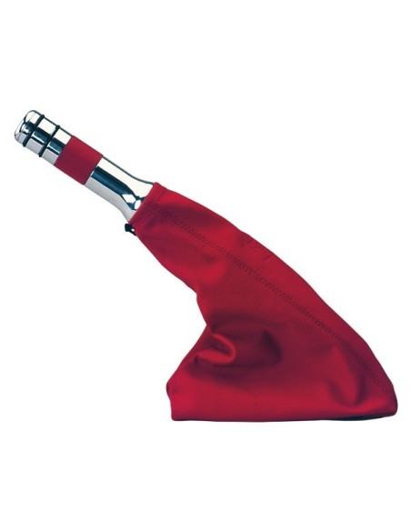 Kit completo leva freno a mano diametro 25mm e cuffia in pelle rossa