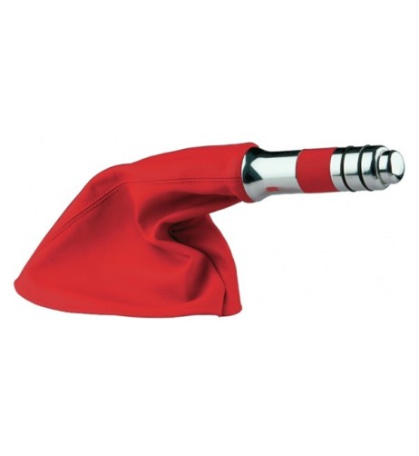 Kit completo leva freno a mano diametro 30mm e cuffia in pelle rossa