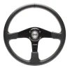 Volante sportivo Tuning Defender eco-pelle nero 380mm razze satinate
