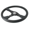Volante sportivo Tuning Defender eco-pelle nero 380mm razze satinate