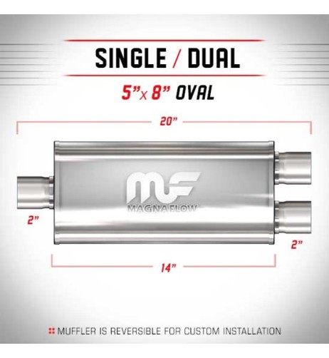 Silenziatore universale Magnaflow 5x8 x20 uscite 2 2 Dual