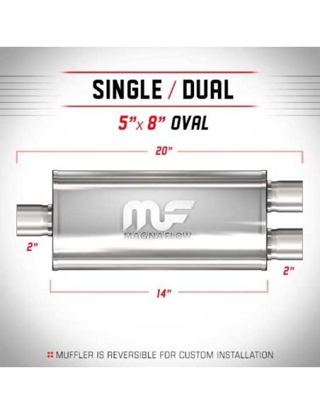 Silenziatore universale Magnaflow 5x8 x20 uscite 2 2 Dual