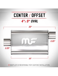 Silenziatore universale Magnaflow 4x9 x20 uscite 2 25 2 25 Offset