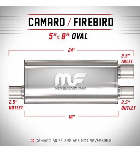 Silenziatore universale Magnaflow 5x8 x24 uscite 2 5 2 5 Offset Dua