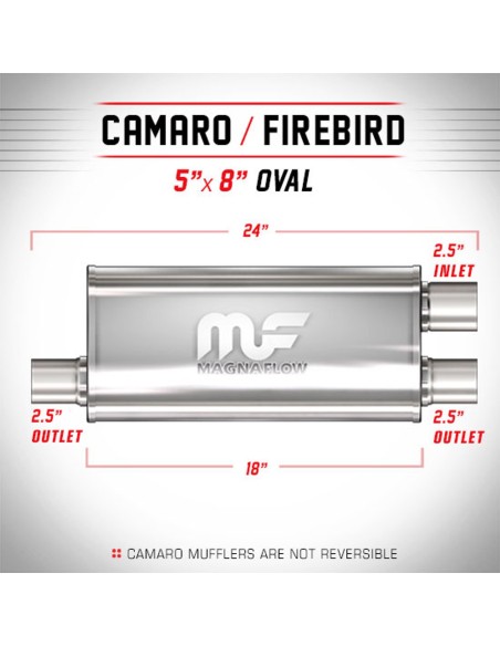 Silenziatore universale Magnaflow 5x8 x24 uscite 2 5 2 5 Offset Dua