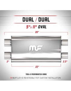 Silenziatore universale Magnaflow 5x11 x28 uscite 3 2 5 Dual Dual