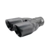Terminale scarico universale tuning inox nero doppio inclinato 35-56mm TRX/92N