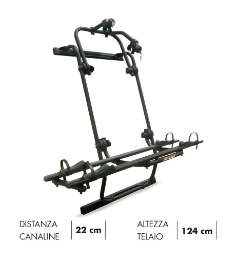 Portabici 2 bici posteriore nero per camper Ducato Boxer Jumper