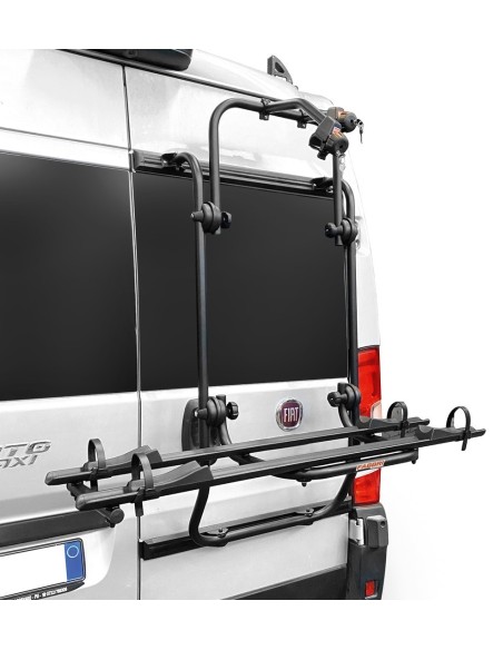 Portabici 2 bici posteriore nero per camper Ducato Boxer Jumper