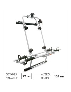Portabici 2 bici posteriore silver per camper Crafter Sprinter