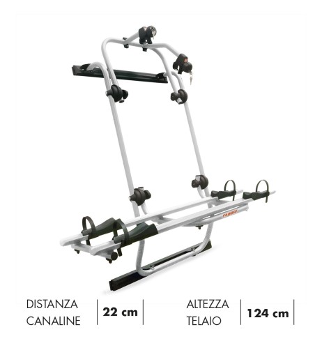 Portabici 2 bici posteriore silver per camper Crafter Sprinter