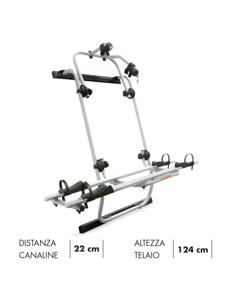 Portabici 2 bici posteriore silver per camper Crafter Sprinter