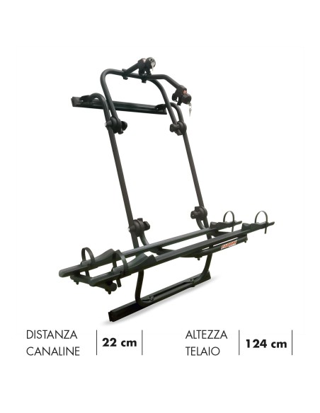 Portabici 2 bici posteriore nero per camper Crafter Sprinter