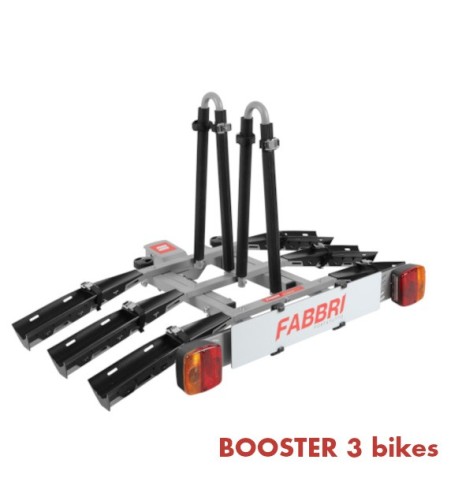 Portabici booster 3 bici posteriore in alluminio per gancio traino
