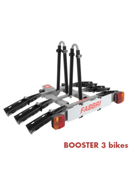 Portabici booster 3 bici posteriore in alluminio per gancio traino