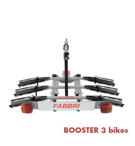 Portabici booster 3 bici posteriore in alluminio per gancio traino