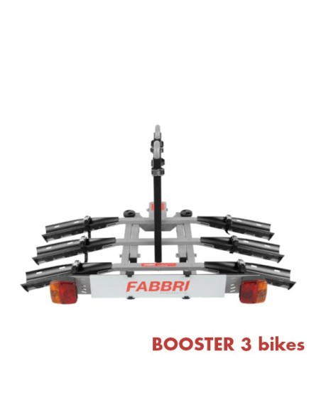 Portabici booster 3 bici posteriore in alluminio per gancio traino