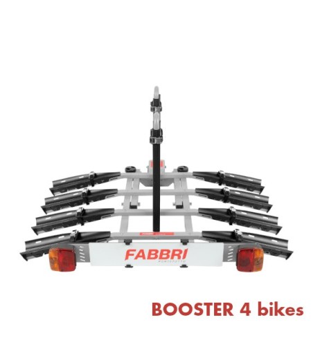 Portabici booster 4 bici posteriore in alluminio per gancio traino