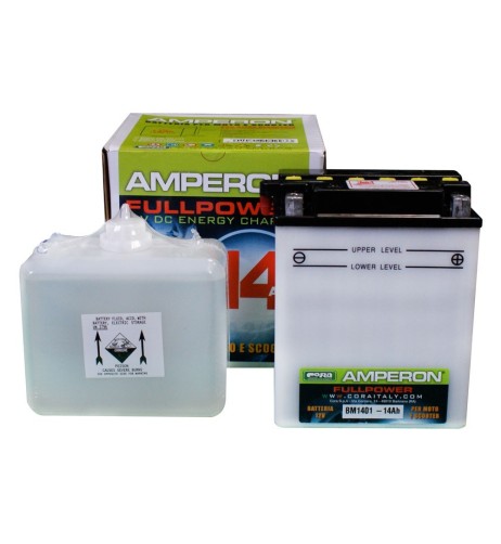 Batteria moto scooter piombo antimonio 14Ah 190A 12V CB14LA2 YB14L A2 134x8