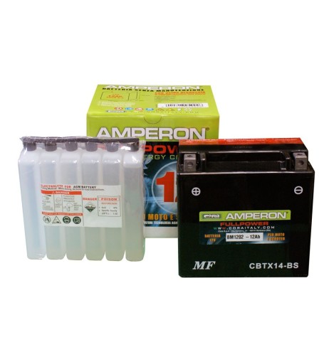 Batteria moto scooter piombo calcio 12Ah 200A 12V CBTX14 BS YTX14 150x87x14
