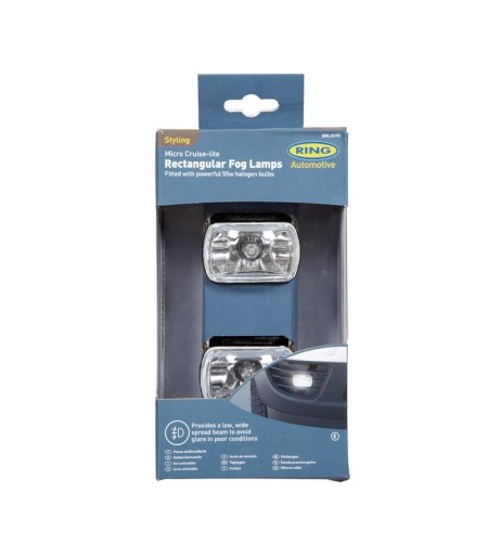 Coppia fari ausiliari fendinebbia BRL0370 RING 12V 55W alogene 63x70mm